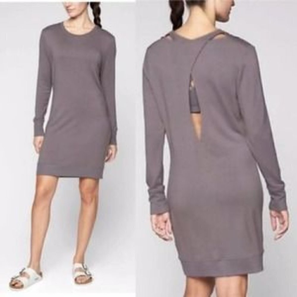 Athleta Nirvana Go-To Dress Gray Long sleeve Soft Size Small